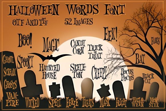 Halloween Words Display Font for Web Designers and Digital Creators