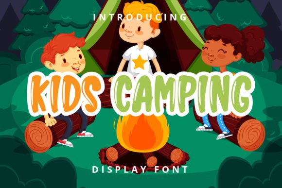 Kids Camping Display Font for Handmade and Small Business Branding