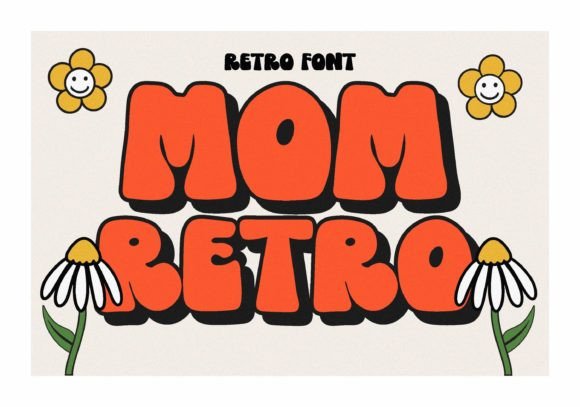 Mom Retro Font for Handmade Crafts and Printables