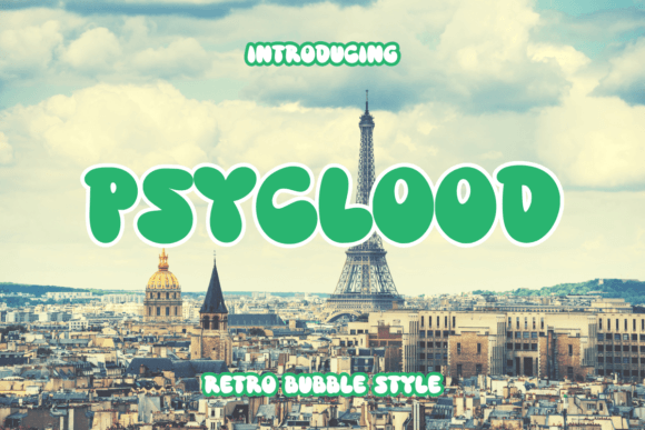 Psyclood Font: A Retro Bubble Display Typeface for Playful Branding