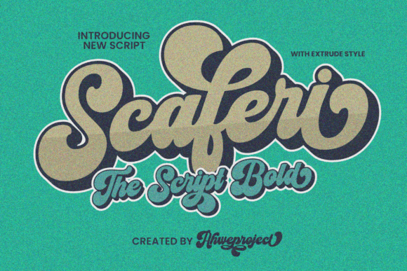 Scaferi: A Retro Script Display Font for Handmade Product Design